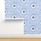 Blue Camellia Floral Modern Abstract Hand-Drawn Large Scale Custom Removable Wallpaper by Spoonflower Peel & Stick Wallpaper 2FT Wide